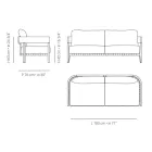 Sofá de jardim em madeira de teca e tecido feito na Itália - Briga Viadurini