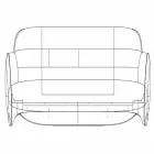 Sofá de jardim de polietileno design moderno Pezzettina by Vondom Viadurini