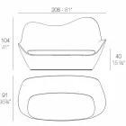 Sofá de jardim de polietileno design moderno Sabinas by Vondom Viadurini