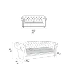 Sofá interno com pés de madeira e rodas de metal fabricado na Itália - Giocoso Viadurini