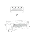 Sofá interno com pés de madeira e rodas de metal fabricado na Itália - Giocoso Viadurini