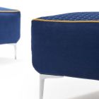 Sofá de sala modular de 4 lugares em tecido azul feito na Itália - Mykonos Viadurini