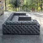 Sofá da Sala com Encosto de Cabeça Reclinável e Península - Unleashed Viadurini