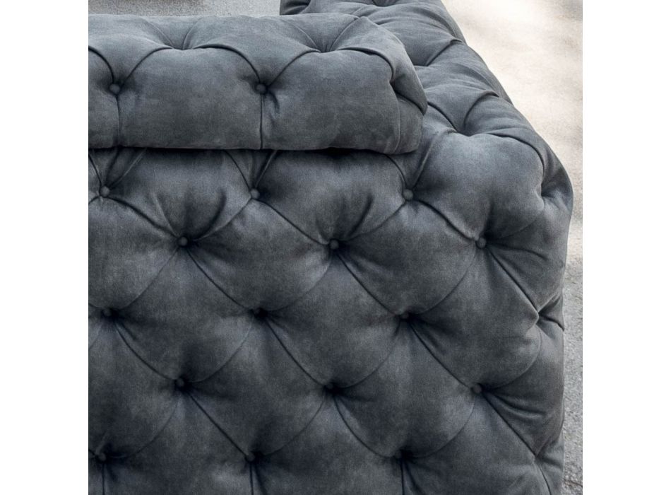 Sofá da sala com apoio de cabeça reclinável Made in Italy - Unleashed Viadurini