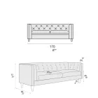 Sofá para Sala com Estrutura e Pés em Madeira Made in Italy - Comico Viadurini