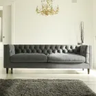 Sofá para Sala com Estrutura e Pés em Madeira Made in Italy - Comico Viadurini