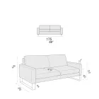 Sofá Sala com Pés Trenó em Metal Cromado - Exclusivo Viadurini