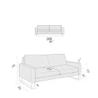 Sofá Sala com Pés Trenó em Metal Cromado - Exclusivo Viadurini