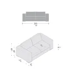 Sofá da Sala em Madeira, Poliuretano e Metal Fabricado na Itália - Espumante Viadurini