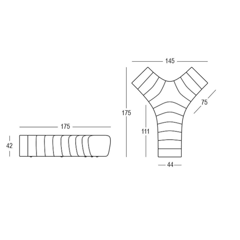 Sofá de escritório em polietileno colorido mate fabricado na Itália - Galatea Viadurini