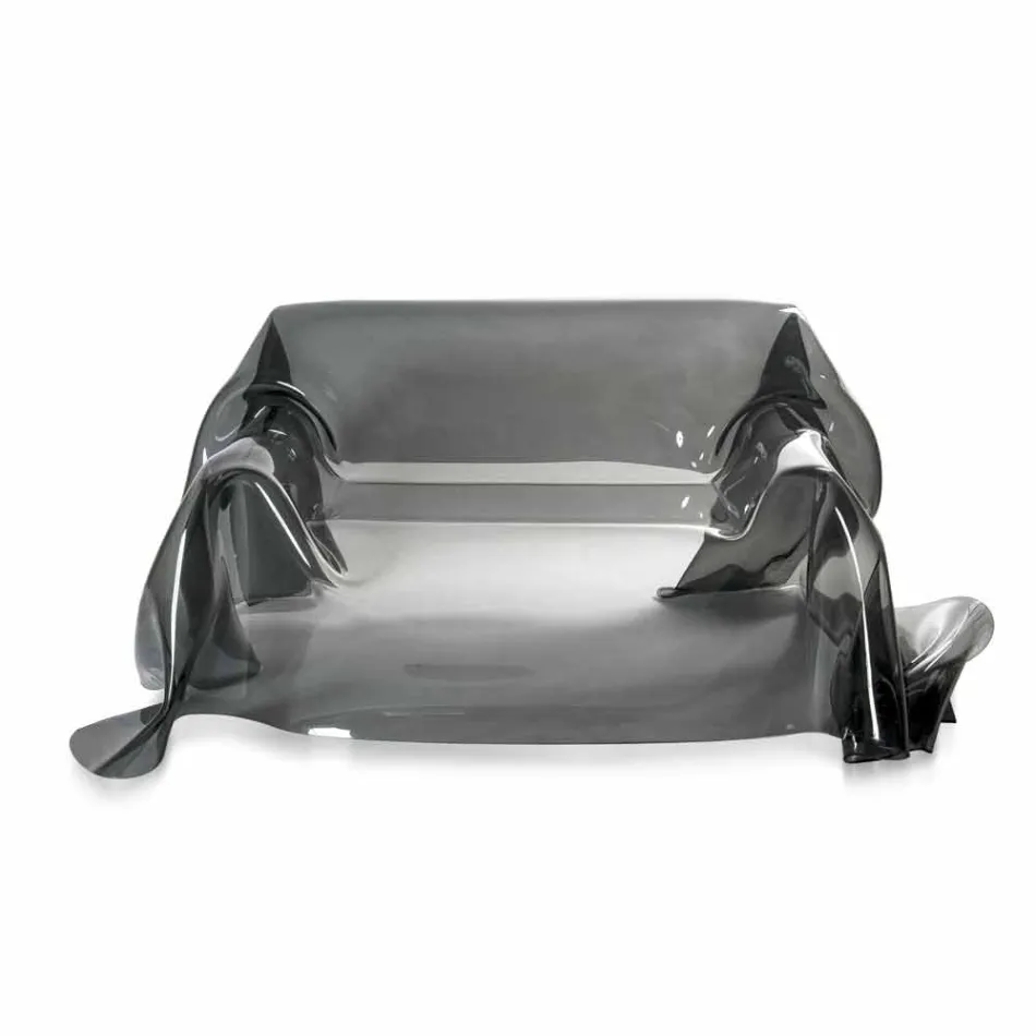 Sofá design moderno em plexiglass Jolly defumado, feito na Itália Viadurini