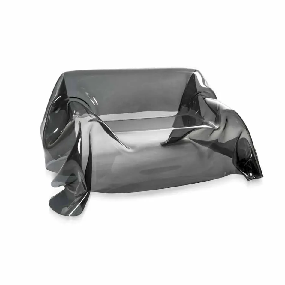 Sofá design moderno em plexiglass Jolly defumado, feito na Itália Viadurini