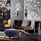 Sofá de design de luxo, 5 encostos de madeira maciça, fabricados na Itália, Manno Viadurini