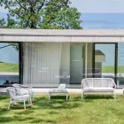 Sofá de dois lugares para empilhar sofá em alumínio e tecido - Smart By Varaschin Viadurini