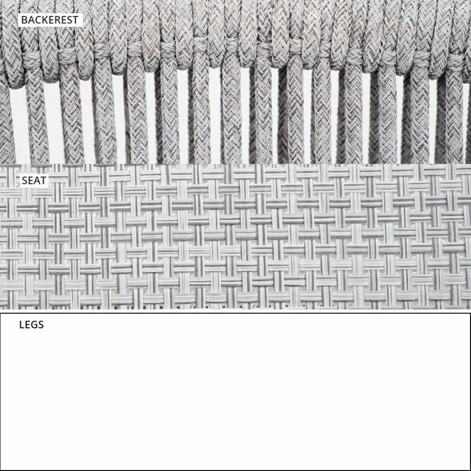Sofá de dois lugares para empilhar sofá em alumínio e tecido - Smart By Varaschin Viadurini
