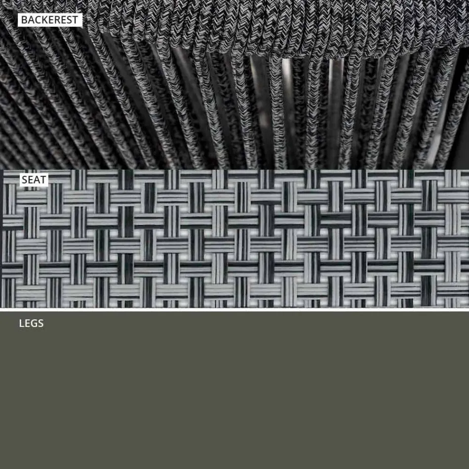 Sofá de dois lugares para empilhar sofá em alumínio e tecido - Smart By Varaschin Viadurini