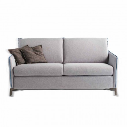 Sofá de dois lugares de design moderno L.145 cm eco-couro / tecido Erica Viadurini