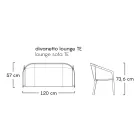 Sofá de exterior 2 lugares com estrutura de alumínio Made in Italy - Zaika Viadurini