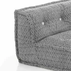 Sofá étnico acolchoado de dois lugares em tecido de retalhos e madeira - fibra Viadurini