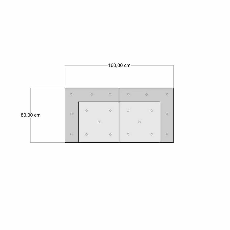 Sofá étnico acolchoado de dois lugares em tecido de retalhos e madeira - fibra Viadurini
