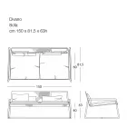 Sofá de metal para jardim moderno de alta qualidade fabricado na Itália - Karol Viadurini