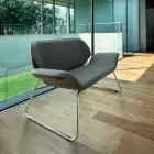 Made in Italy Cesare couro imitação de couro esperando sofá Viadurini