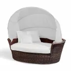 Sofá ilha relaxante jardim com Hector feita tecelagem à mão, design moderno Viadurini