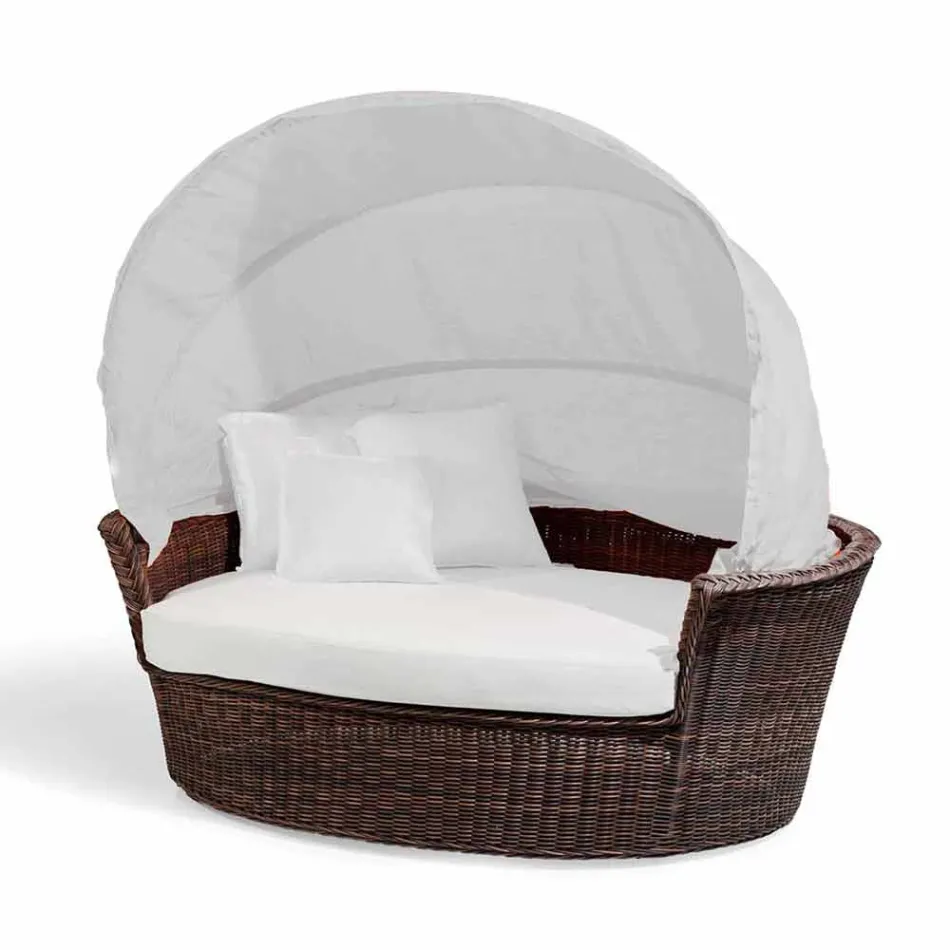 Sofá ilha relaxante jardim com Hector feita tecelagem à mão, design moderno Viadurini