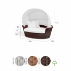 Sofá ilha relaxante jardim com Hector feita tecelagem à mão, design moderno Viadurini