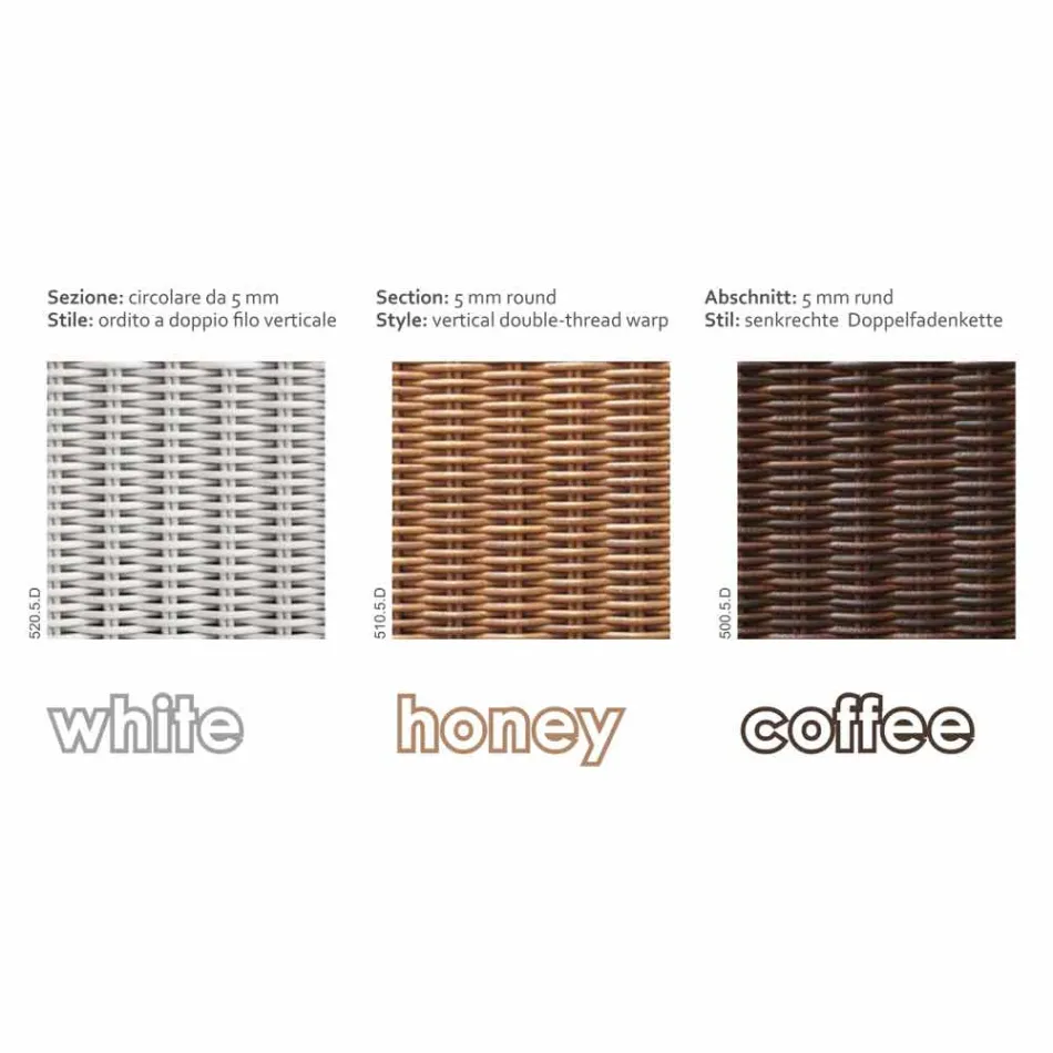 Sofá ilha relaxante jardim com Hector feita tecelagem à mão, design moderno Viadurini