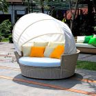 Sofá ilha relaxante jardim com Hector feita tecelagem à mão, design moderno Viadurini