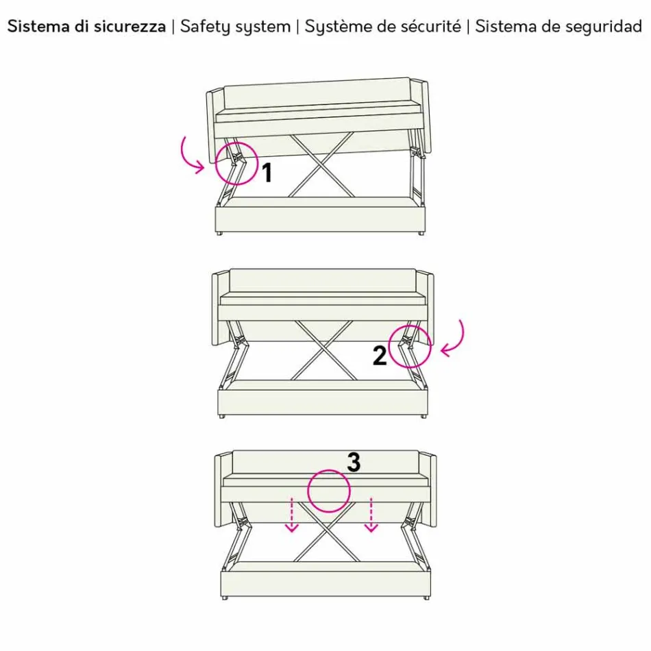 Sofá-cama de design forrado com tecido Made in Italy - Gretel Viadurini