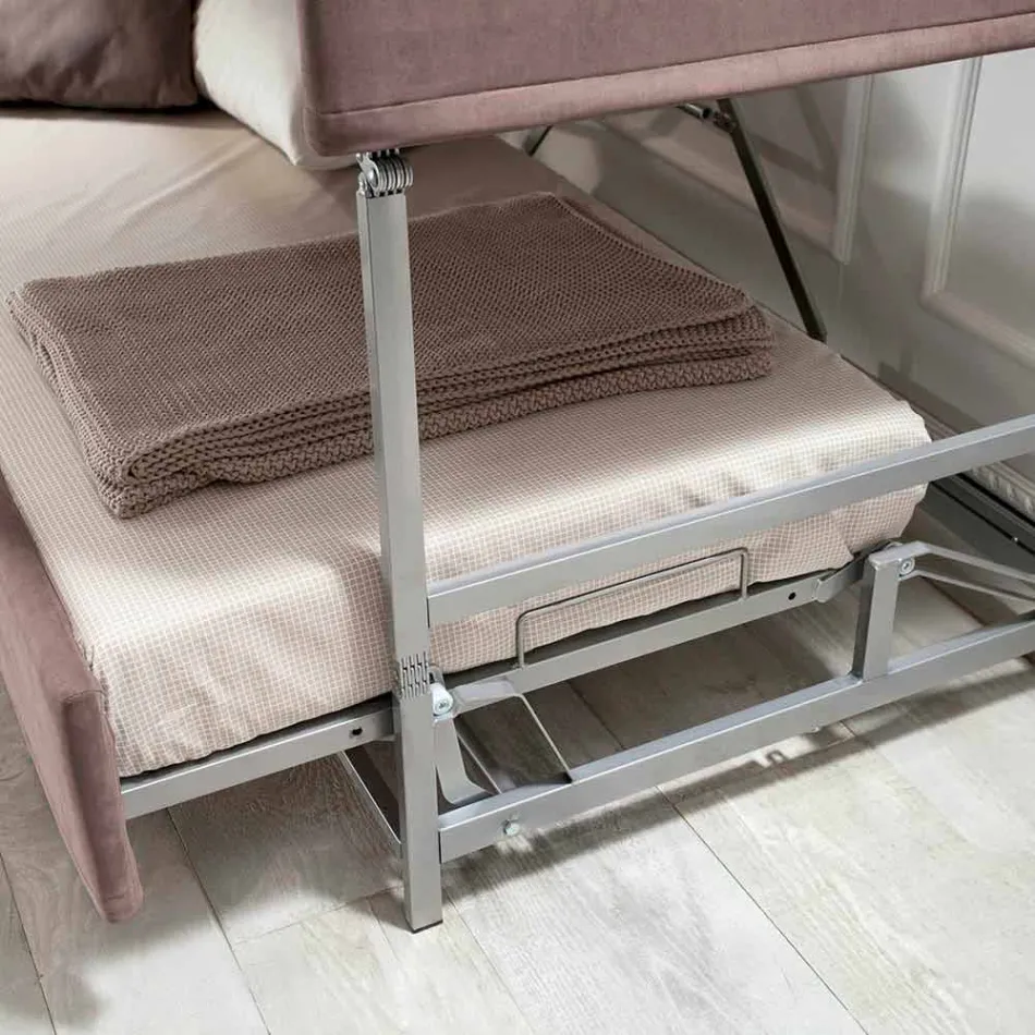 Moderno Sofá-Cama Beliche em Tecido Marrom Made in Italy - Pont Viadurini
