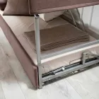 Moderno Sofá-Cama Beliche em Tecido Marrom Made in Italy - Pont Viadurini