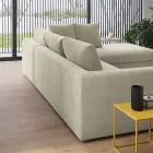 Sofá-cama Design de Canto em Tecido Bege Made in Italy - Ortensia Viadurini
