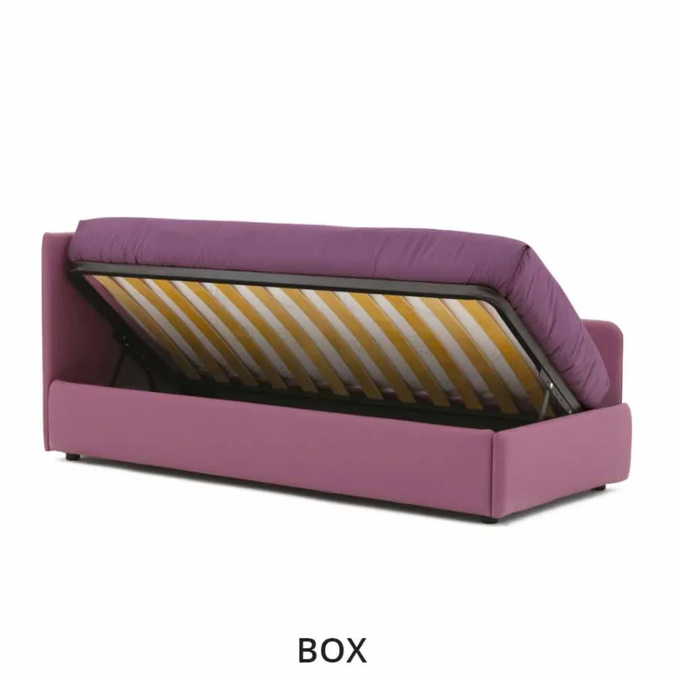 Sofá-cama Design em Couro Removível Made in Italy - Rallo Viadurini