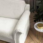 Sofá-cama de tecido com detalhes em Arabescato Made in Italy - Gigliola Viadurini