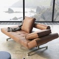Ghia by Innovation moderno sofá-cama estofado com pés cromados