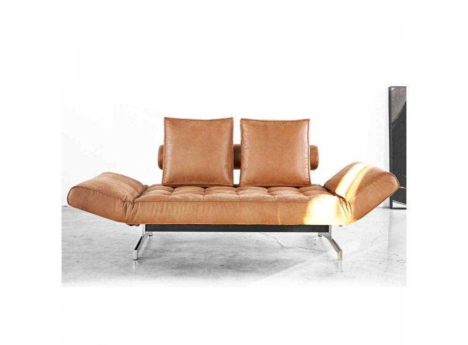 Ghia by Innovation moderno sofá-cama estofado com pés cromados Viadurini