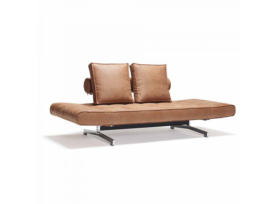 Ghia by Innovation moderno sofá-cama estofado com pés cromados Viadurini