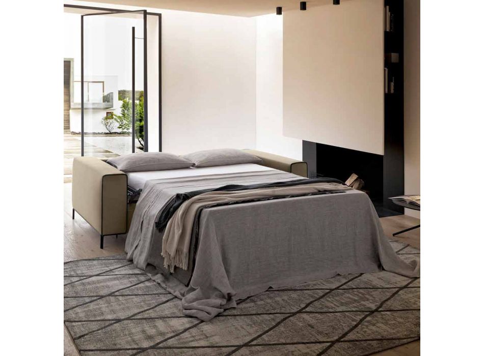 Sofá-cama de tecido moderno com pés de metal Made in Italy - Tulipano Viadurini