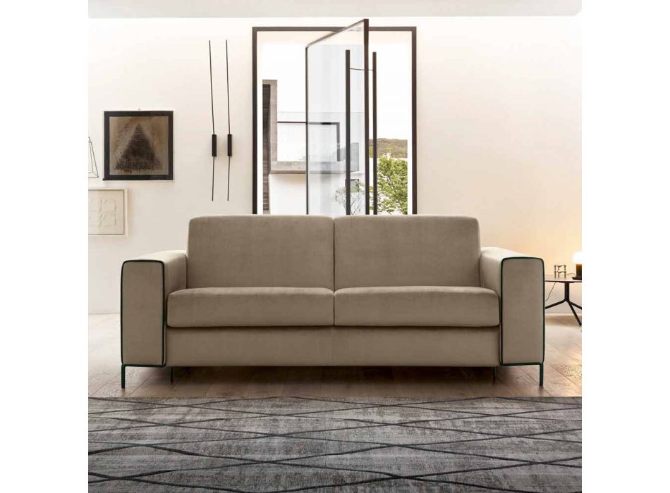 Sofá-cama de tecido moderno com pés de metal Made in Italy - Tulipano Viadurini