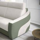 Sofá-cama moderno estofado em tecido bicolor Made in Italy - Begônia Viadurini