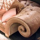 Sofá de linho em tecido estilo capitonné clássico Baloo Viadurini