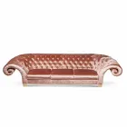 Sofá de linho em tecido estilo capitonné clássico Baloo Viadurini