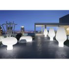 Sofá exterior luminoso com luz LED em polietileno fabricado na Itália - Ervin Viadurini