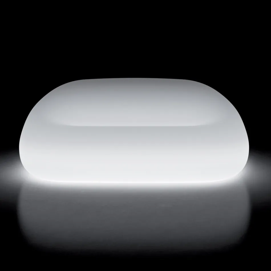 Sofá exterior luminoso com luz LED em polietileno fabricado na Itália - Ervin Viadurini