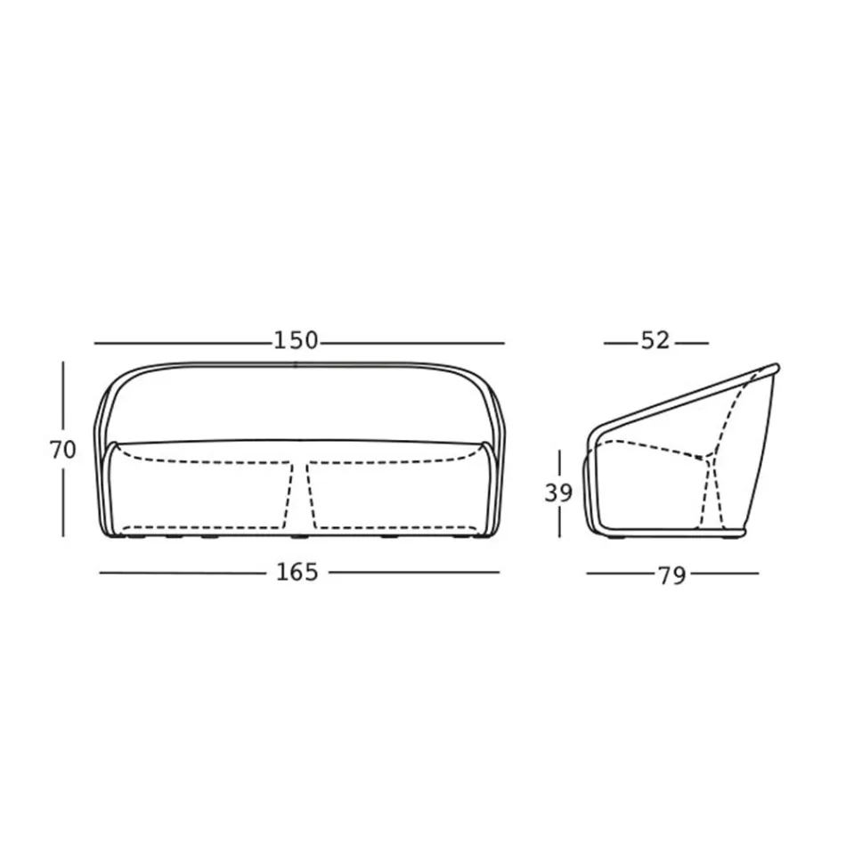 Sofá de Jardim Brilhante em Polietileno com LED Made in Italy - Julho Viadurini