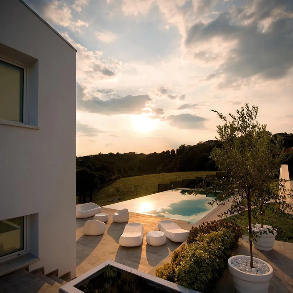 Sofá Exterior Moderno em Polietileno de Design Made in Italy - Ervin Viadurini