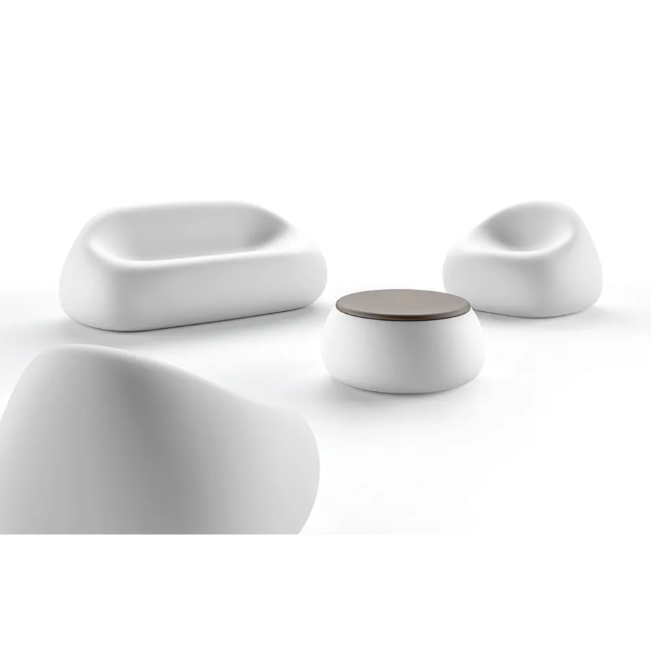 Sofá Exterior Moderno em Polietileno de Design Made in Italy - Ervin Viadurini